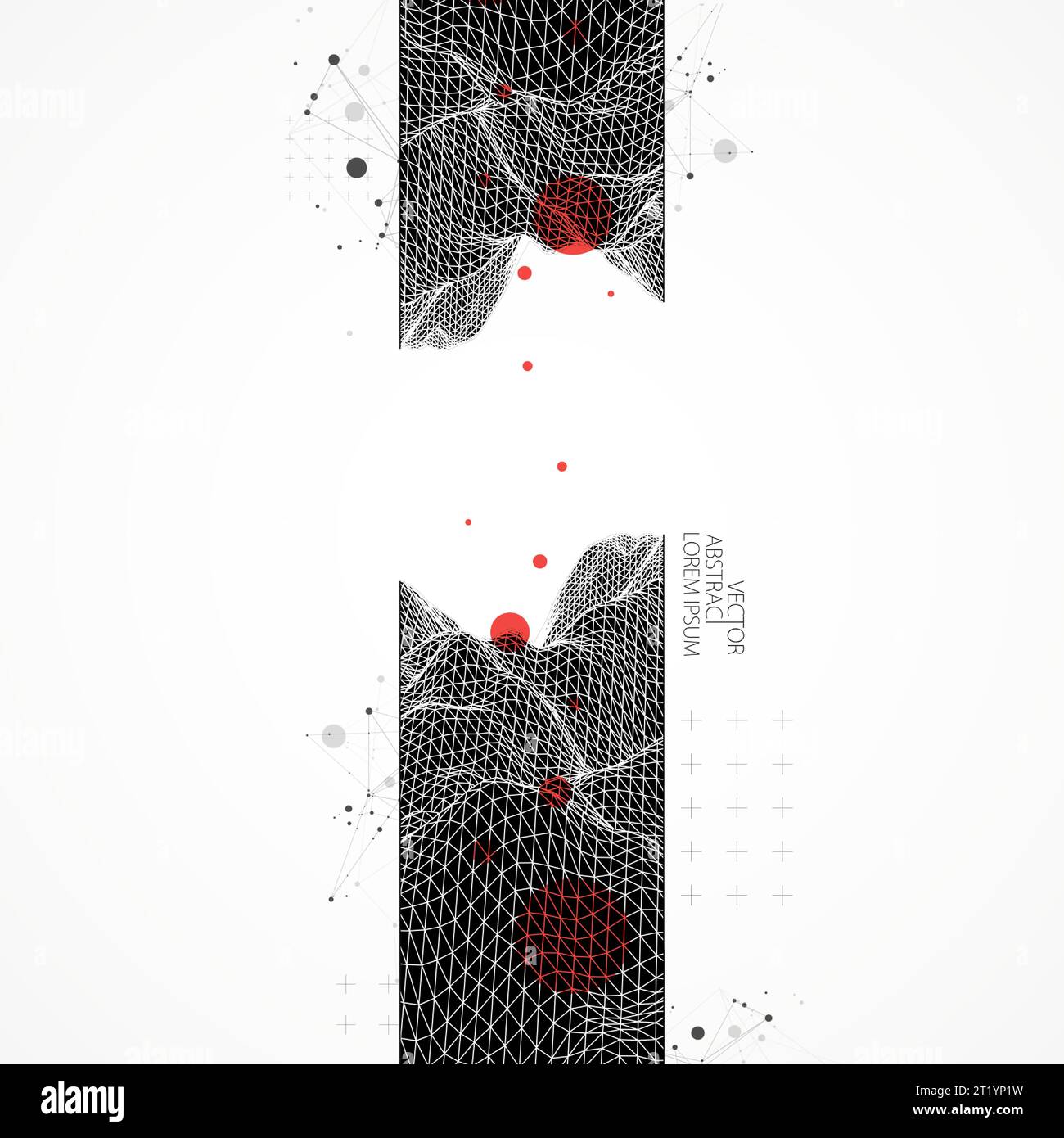 Contesto scientifico e tecnologico astratto. Immagine di una parte del paesaggio nella cornice. Illustrazione Vettoriale