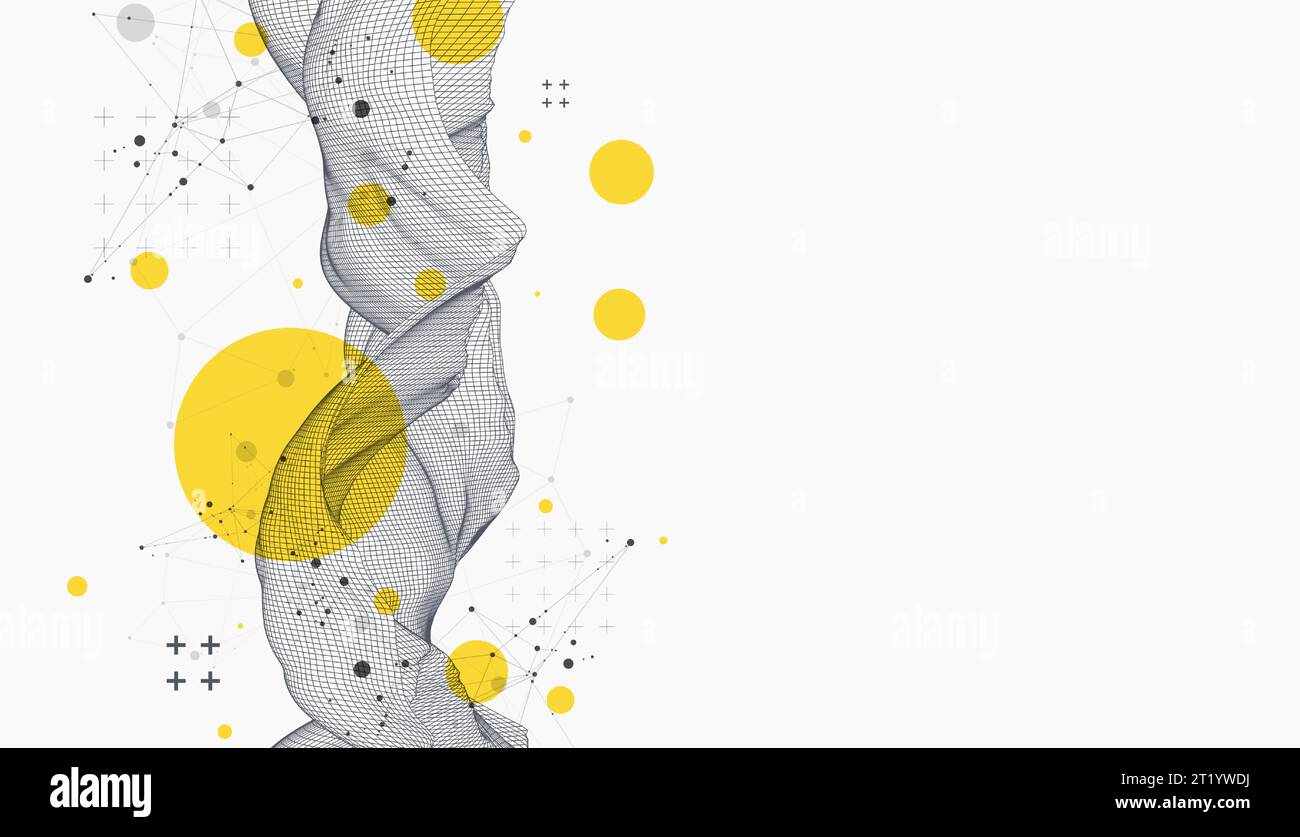 Sfondo astratto della scienza o della tecnologia moderna. Illustrazione della superficie del cyberspazio. Vettore. Illustrazione Vettoriale