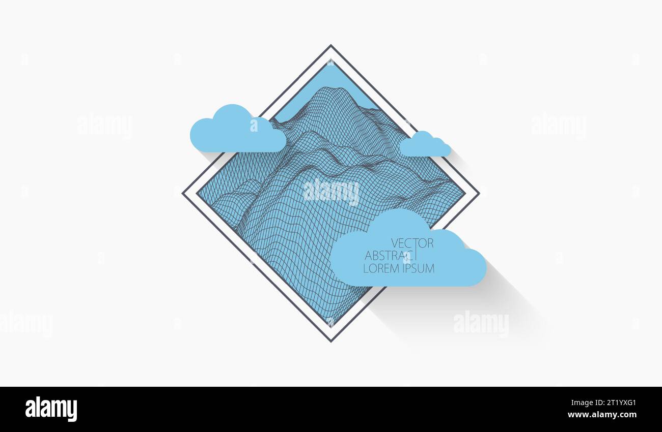 Sfondo a reticolo con grafica orizzontale. Illustrazione vettoriale. Illustrazione Vettoriale