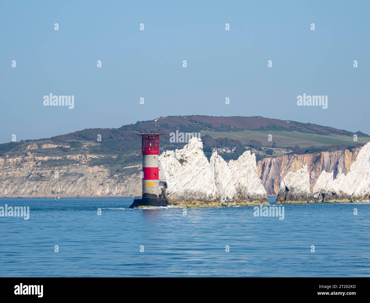 Il promontorio Needles sull'Isola di Wight Foto Stock