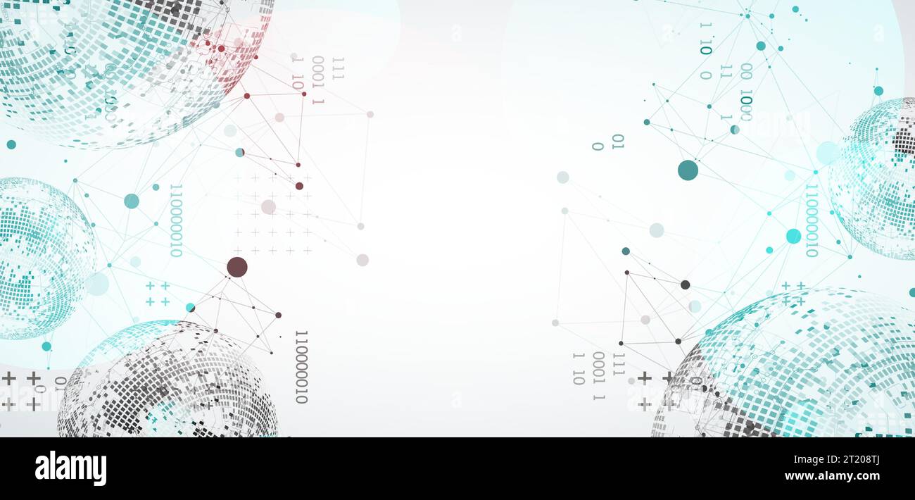 Sfondo sfera tecnologia astratta. Consept. Rete globale Illustrazione Vettoriale