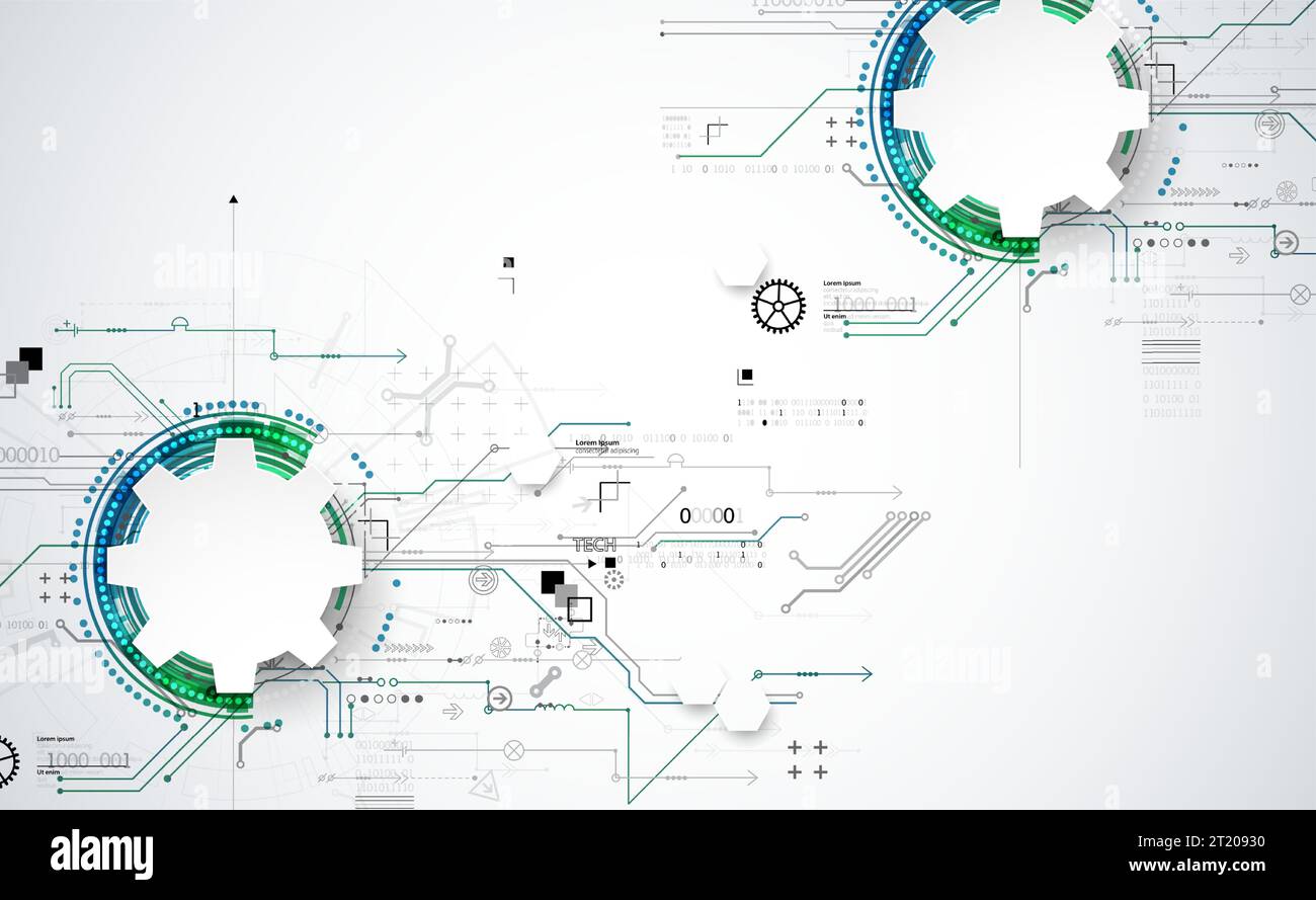 Background tecnologico astratto. Concetto di comunicazione, contesto futuristico dell'innovazione digitale. Illustrazione vettoriale Illustrazione Vettoriale