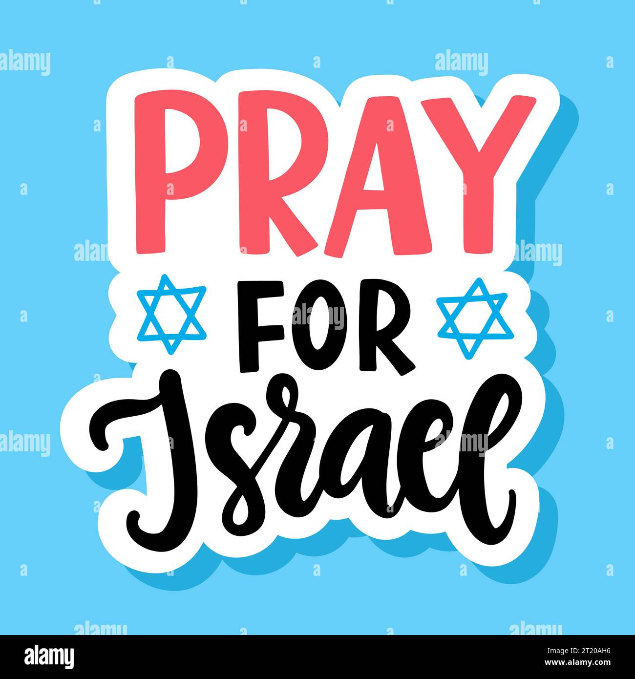 Pregate per lo slogan con iscrizione in Israele Illustrazione Vettoriale