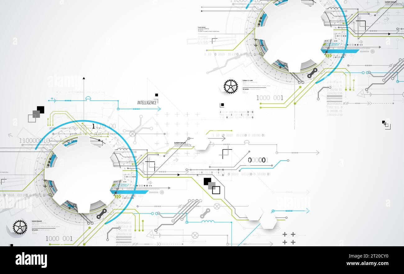 Background tecnologico astratto. Concetto di comunicazione, contesto futuristico dell'innovazione digitale. Illustrazione vettoriale Illustrazione Vettoriale