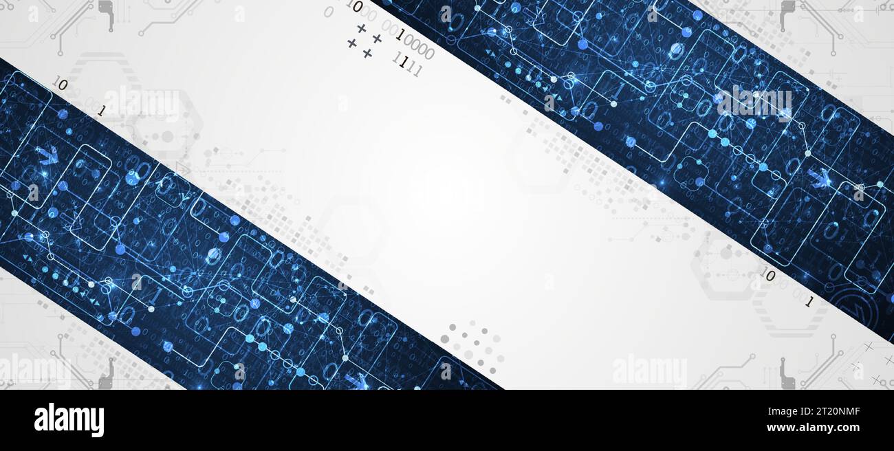 Background tecnologico astratto. Concetto di comunicazione, contesto futuristico dell'innovazione digitale. Illustrazione vettoriale Illustrazione Vettoriale