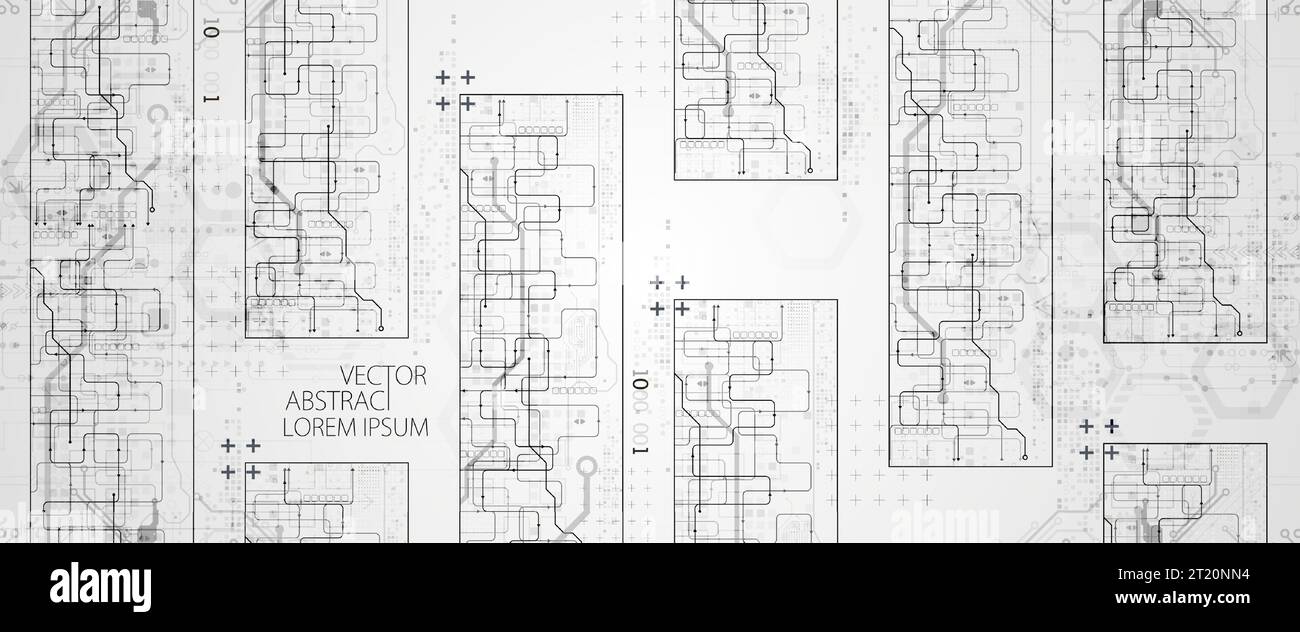 Sfondo astratto della tecnologia verticale. Concetto di comunicazione, contesto futuristico dell'innovazione digitale. Illustrazione vettoriale Illustrazione Vettoriale