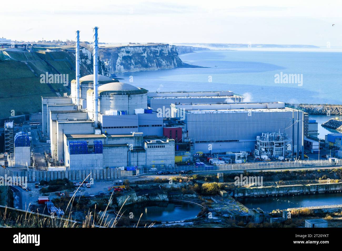 Petit-Caux (Normandia, Francia settentrionale): Centrale nucleare di Penly Foto Stock