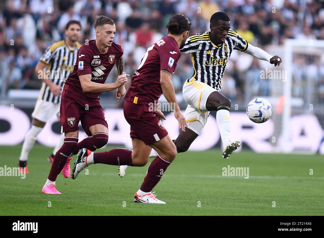 Timothy Weah (Juventus) durante la partita di serie A tra Juventus FC e Torino FC allo stadio Allianz, il 7 ottobre 2023 a Torino Foto Stock