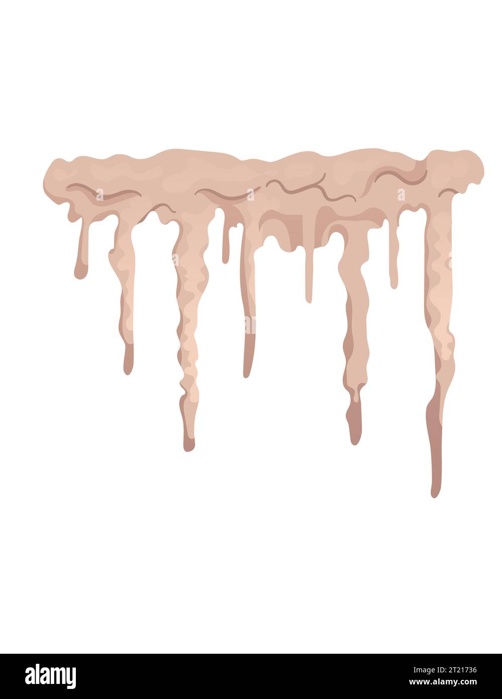 Pietra grotta colonna di stalattiti minerali formazioni geologiche di crescita naturale illustrazione vettoriale isolata su sfondo bianco Illustrazione Vettoriale