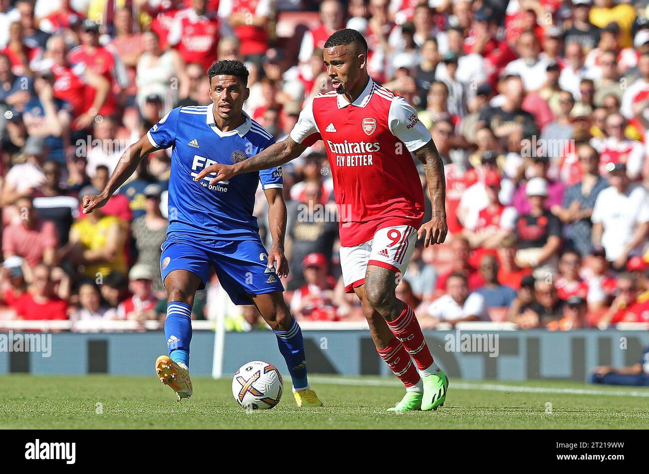 Gabriel Jesus dell'Arsenale. - Arsenal contro Leicester City, Premier League, Emirates Stadium, London, UK - 13 agosto 2022 solo per uso editoriale - si applicano le restrizioni DataCo Foto Stock