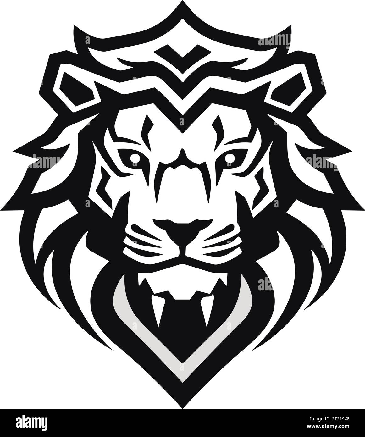 disegno illustrativo a testa di leone per il progetto e il logo Illustrazione Vettoriale