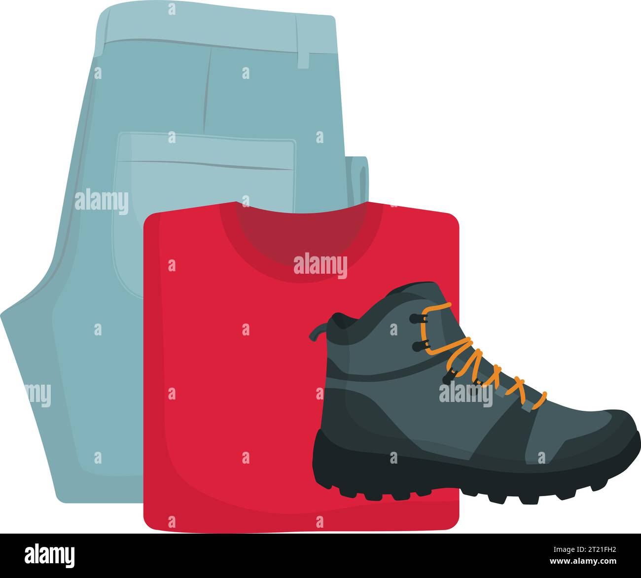 Trekking, trekking e abbigliamento sportivo isolati Illustrazione Vettoriale