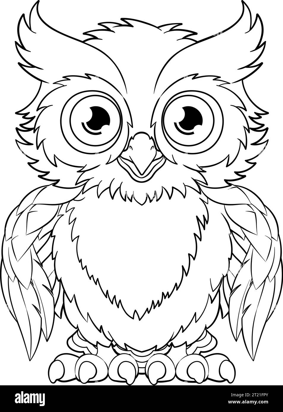 Owl Wise Old Bird Cartoon Illustrazione Vettoriale