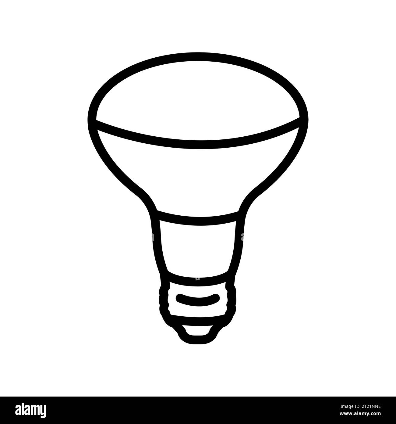 Icona della linea nera della lampadina del riflettore industriale. Pittogramma per pagina web, app mobile, promo. Illustrazione Vettoriale