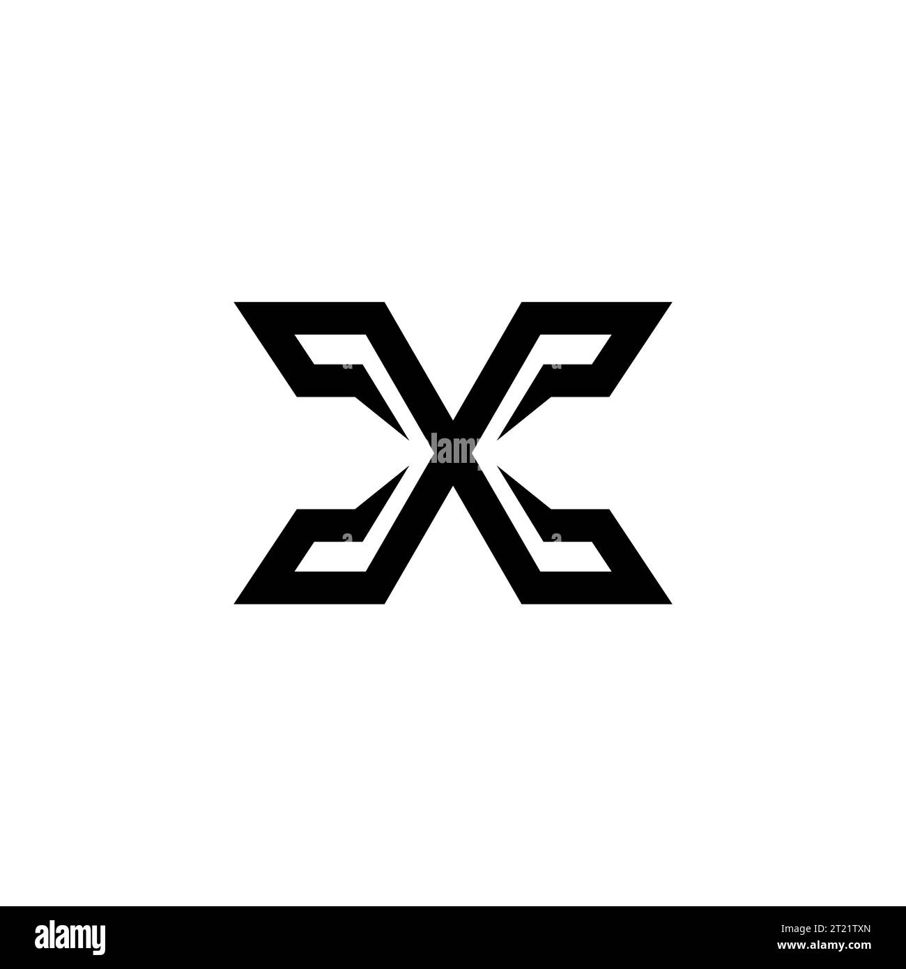 Design iniziale del logo X. Vettore icona lettera X. Illustrazione Vettoriale