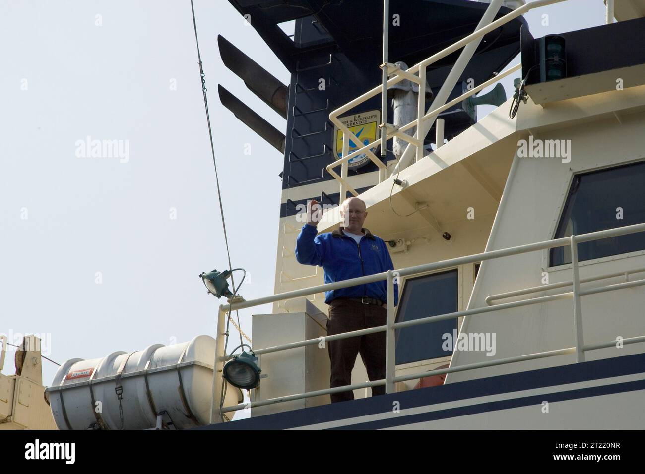 La nave a motore Tiglax è essenziale per gestire l'Alaska Maritime National Wildlife Refuge e raccogliere informazioni sulle risorse marine correlate. Viene utilizzato principalmente per trasportare il personale di assistenza, le attrezzature e le forniture tra i vari siti di lavoro. Soggetti: Alaska Maritime National Wildlife Refuge; AMNWR; ambienti costieri; isole; uccelli marini; opera del rifugio; Scenics. . 1998 - 2011. Foto Stock