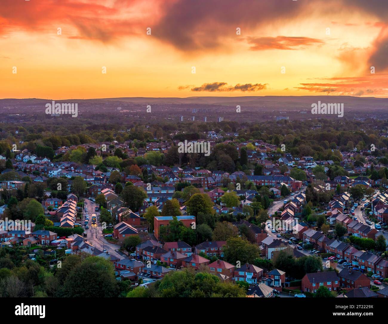 Prestwich e Heaton Park in autunno Foto Stock