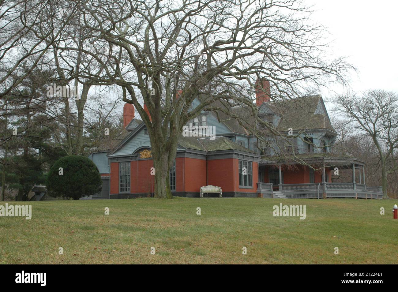 Sagamore Hill a New York è stata la casa del presidente Theodore Roosevelt ed è conservato come un sito storico nazionale che mette in risalto la sua eredità e la sua vita domestica. Foto Stock