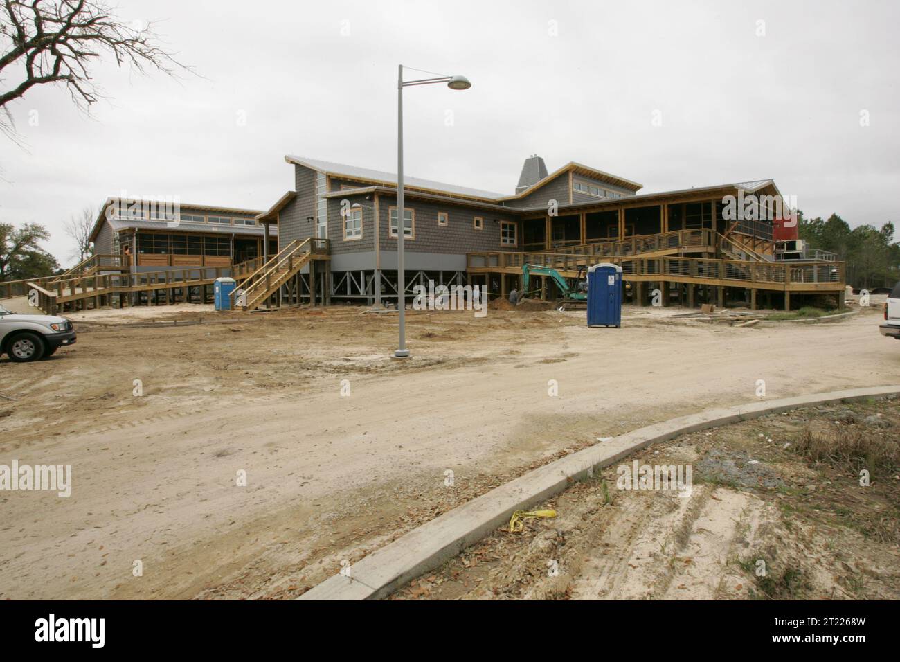 Al Grand Bay National Wildlife Refuge sono in costruzione nuovi uffici e un centro visitatori, con l'obiettivo di fornire servizi migliori ai visitatori. Oggetto: Infrastrutture, rifugi faunistici. Foto Stock