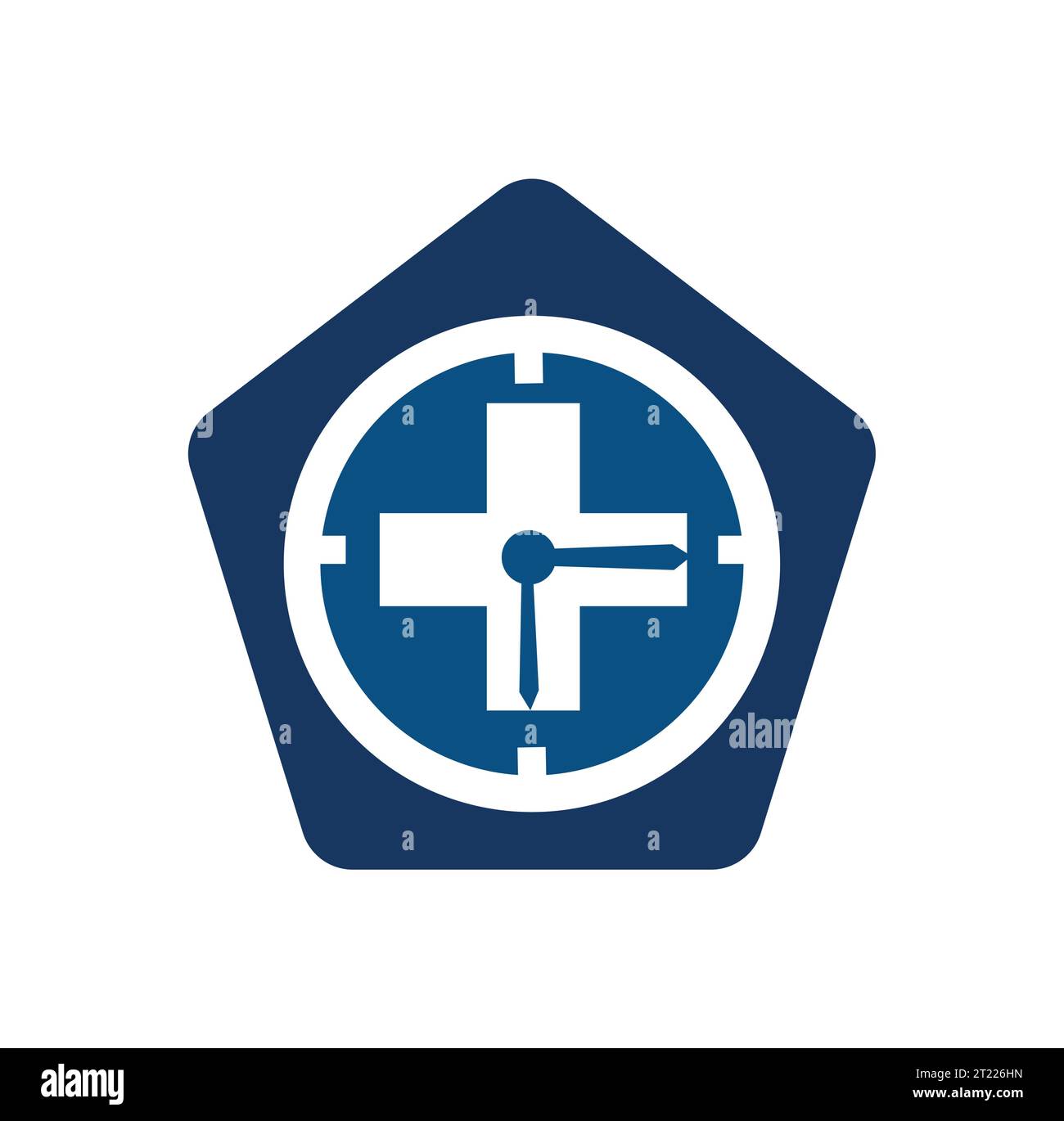 Logo medico icona di salute isolata su sfondo bianco. Elemento modello disegno logo Flat Vector Illustrazione Vettoriale