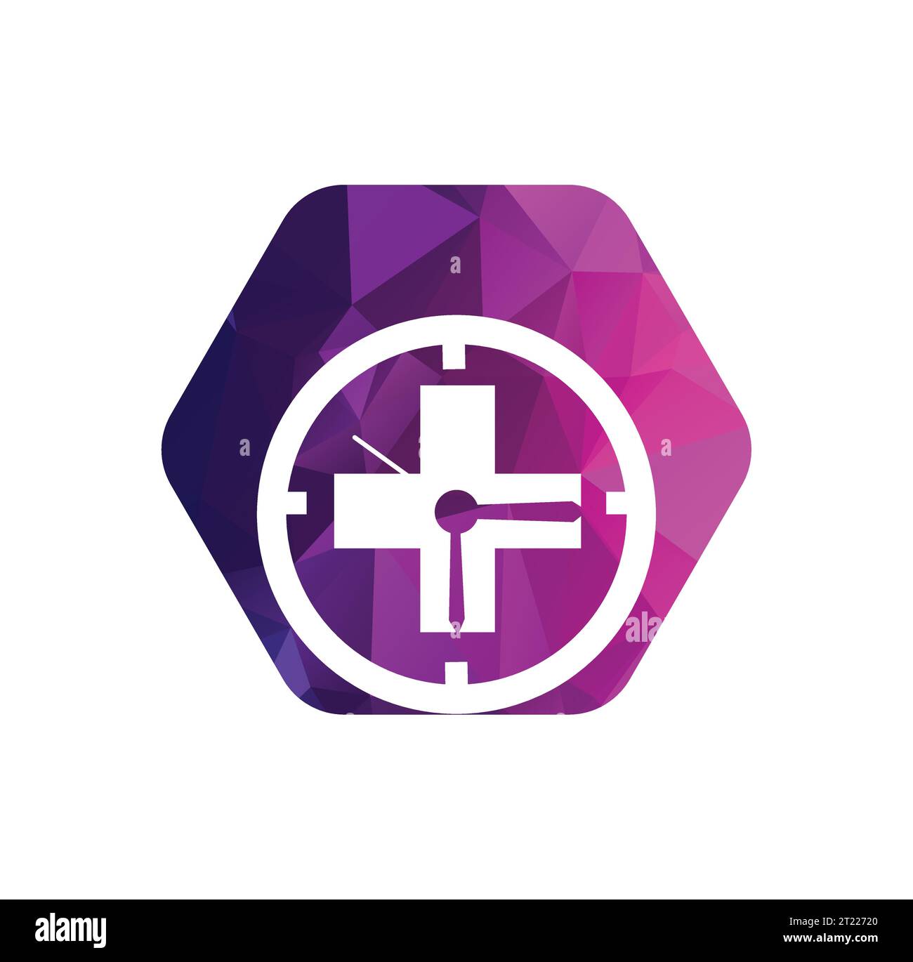 Logo medico icona di salute isolata su sfondo bianco. Elemento modello disegno logo Flat Vector Illustrazione Vettoriale