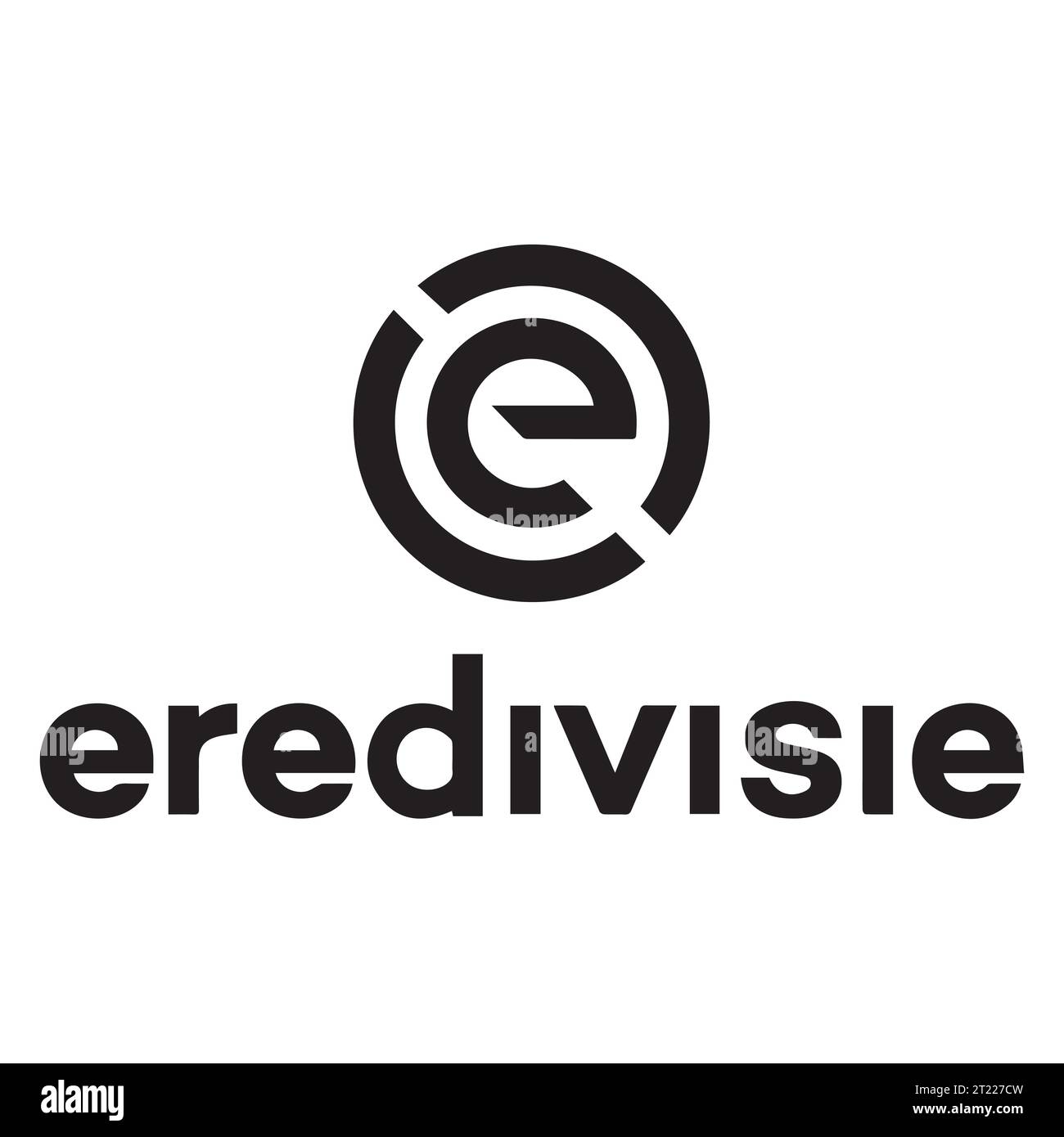Logo in bianco e nero Eredivisie, sistema di campionati di calcio professionistico olandese, illustrazione vettoriale immagine astratta in bianco e nero modificabile Illustrazione Vettoriale