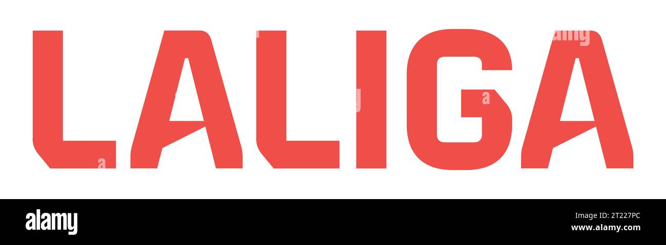 LaLiga Word Logo colorato sistema di campionato di calcio professionistico spagnolo, illustrazione vettoriale immagine astratta Illustrazione Vettoriale