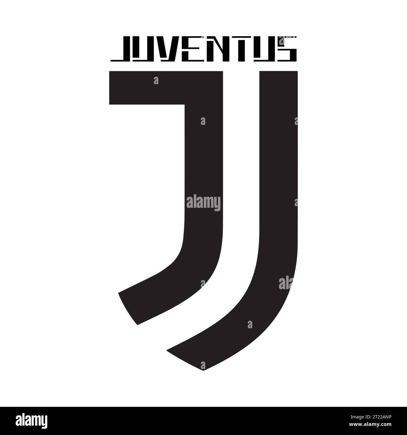 Logo Juventus FC in bianco e nero club di calcio professionistico italiano, illustrazione vettoriale immagine astratta in bianco e nero modificabile Illustrazione Vettoriale