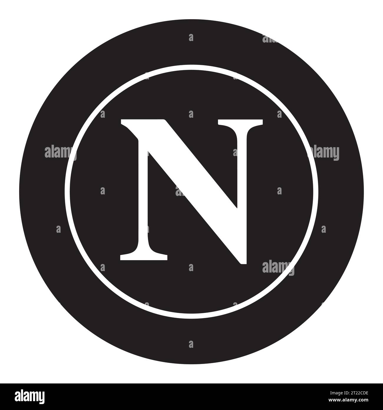 SSC Napoli - Logo bianco e nero, squadra di calcio professionistica italiana, illustrazione vettoriale astratta in bianco e nero Illustrazione Vettoriale