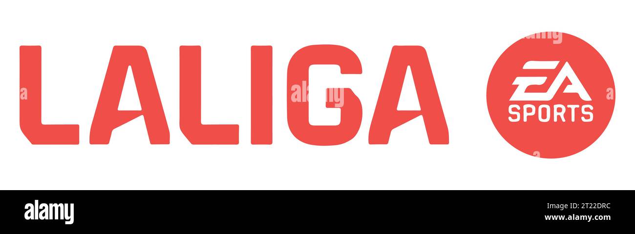 LaLiga EA Sport Logo colorato sistema di campionato di calcio professionistico spagnolo, illustrazione vettoriale immagine astratta Illustrazione Vettoriale