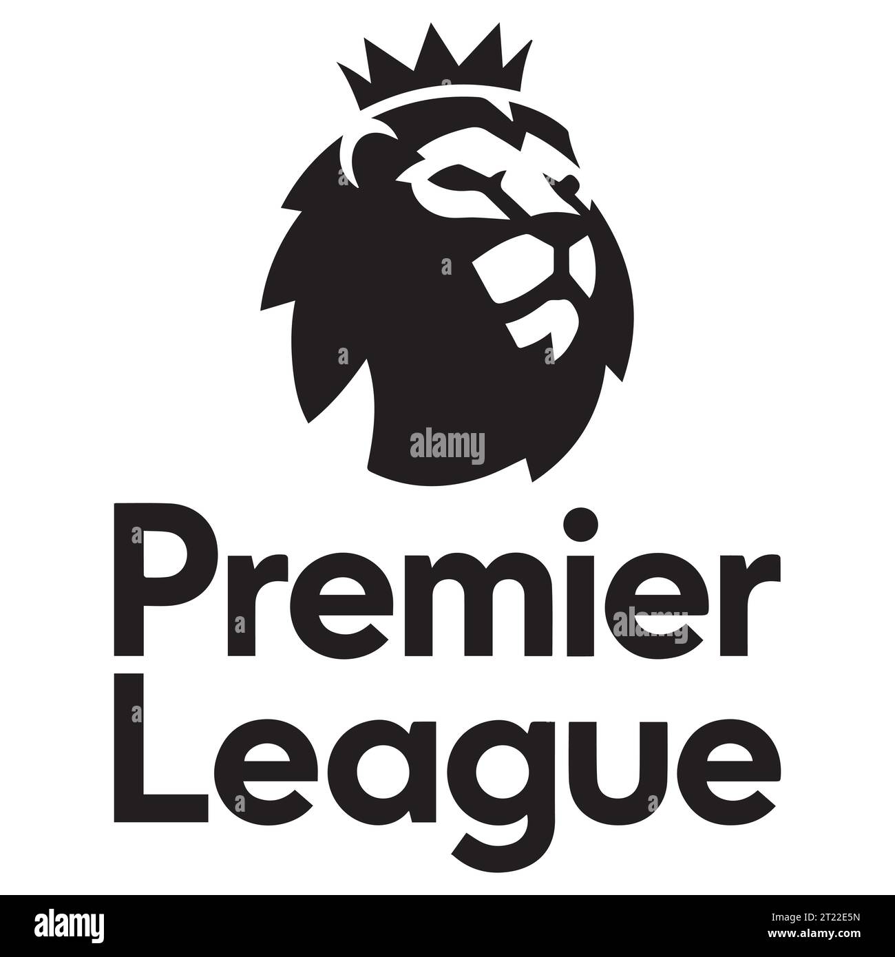 Premier League Logo in bianco e nero sistema di campionato di calcio professionistico in Inghilterra, illustrazione vettoriale immagine astratta in bianco e nero modificabile Illustrazione Vettoriale