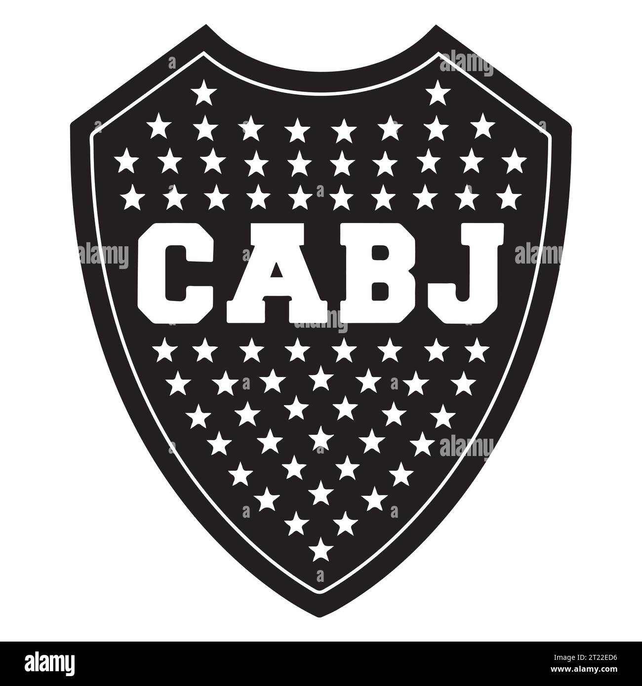 Boca Juniors Black and White Logo Argentine Professional League System, Vector Illustration Abstract Black and White Editable image Illustrazione Vettoriale