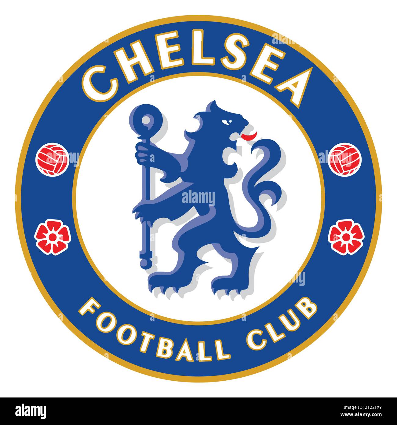 Logo colorato Chelsea FC sistema di campionato di calcio professionistico inglese, illustrazione vettoriale immagine astratta Illustrazione Vettoriale
