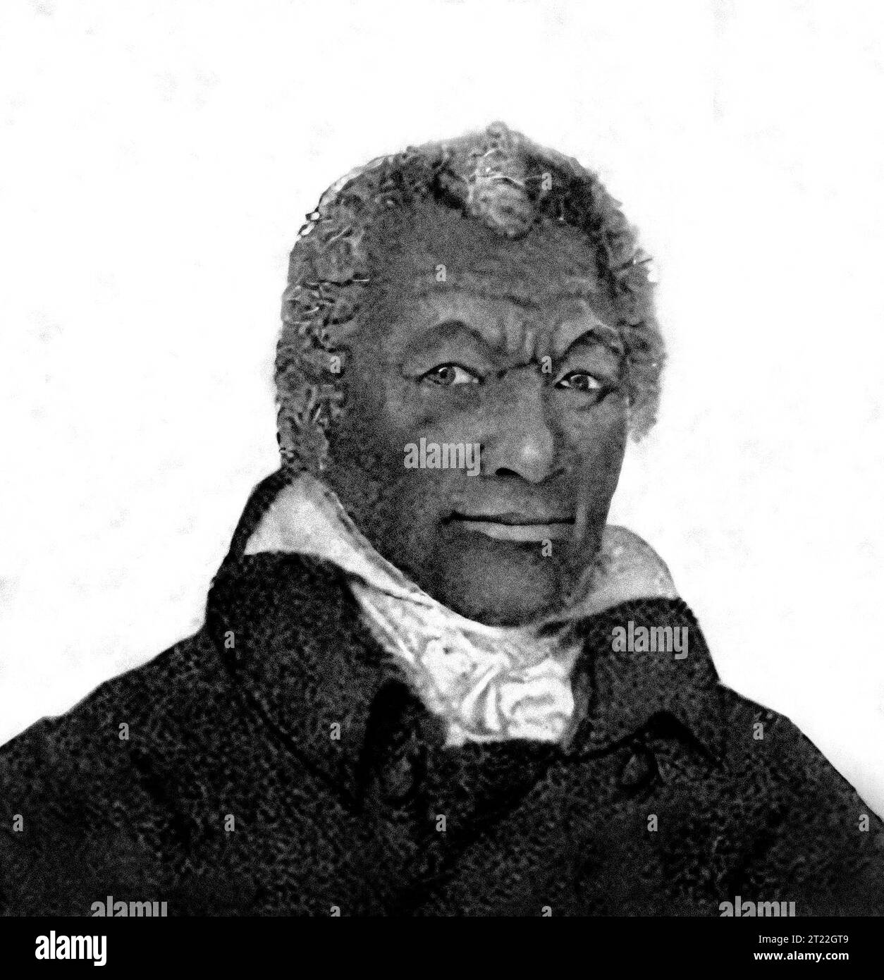 James Lafayette. Incisione dell'afro-americano James Armistead Lafayette (nato nel 1748 o 1760 – morto nel 1830 o 1832) che prestò servizio nell'Esercito continentale durante la guerra di indipendenza americana, 1824 circa Foto Stock