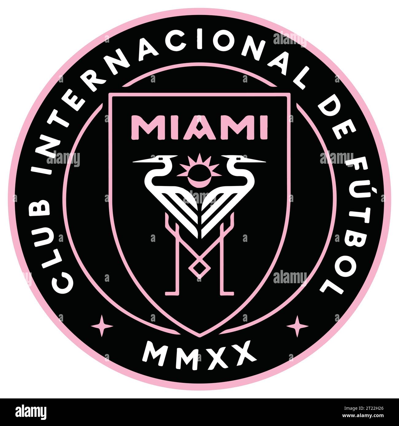 Inter Miami CF Logo colorato sistema di campionato di football americano professionistico, illustrazione vettoriale immagine astratta Illustrazione Vettoriale