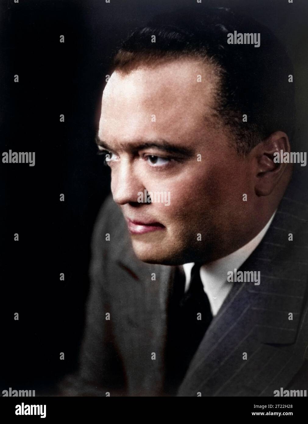 J. Edgar Hoover (1895-1972), Direttore dell'FBI, Dipartimento di giustizia, Head and Shoulders Portrait, New York World-Telegram e The Sun Newspaper Photograph Collection, 1948 Foto Stock