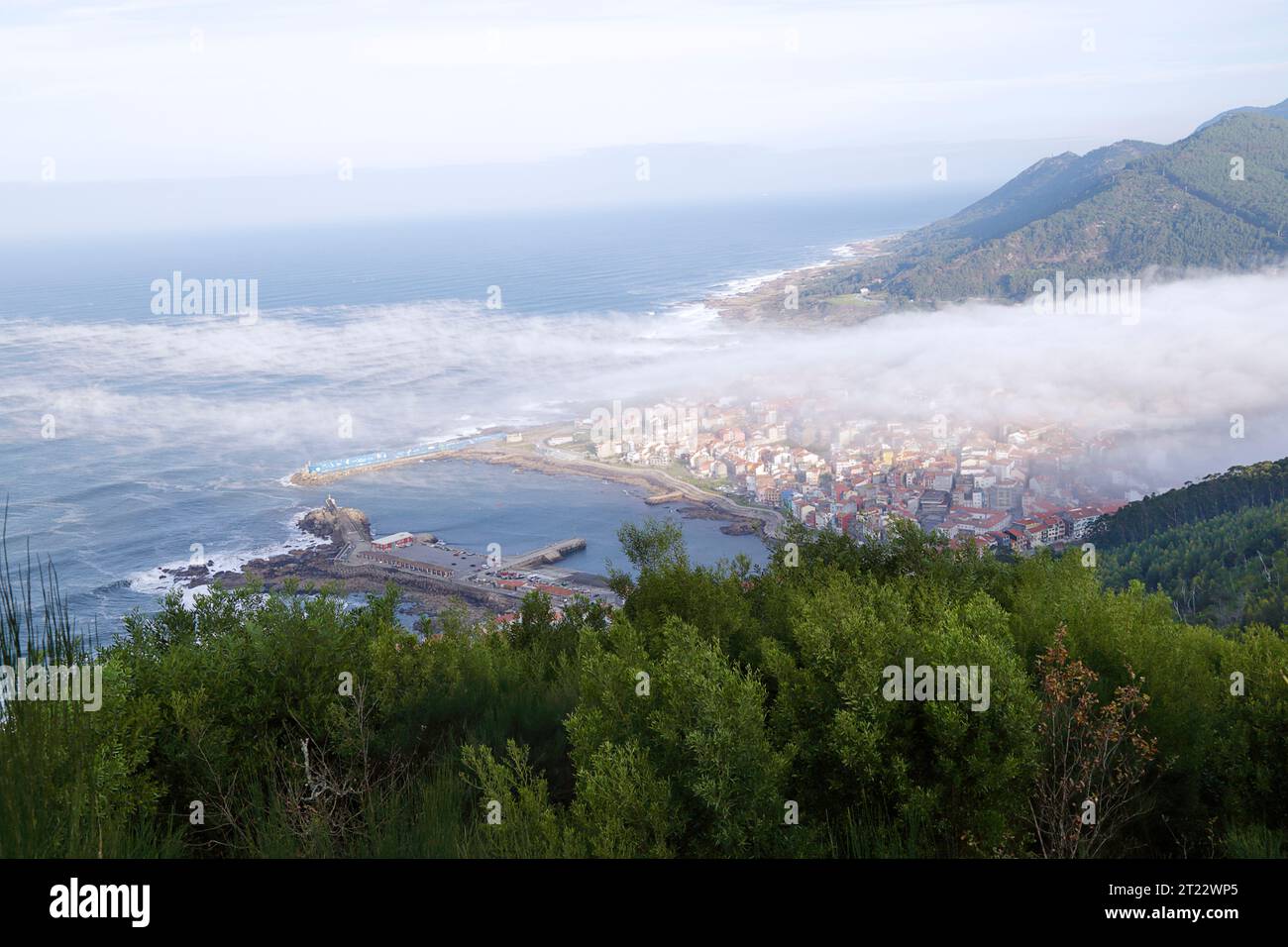 Veduta di una Guarda da da Castro de Santa Tecla, Galizia, Spagna. Foto Stock