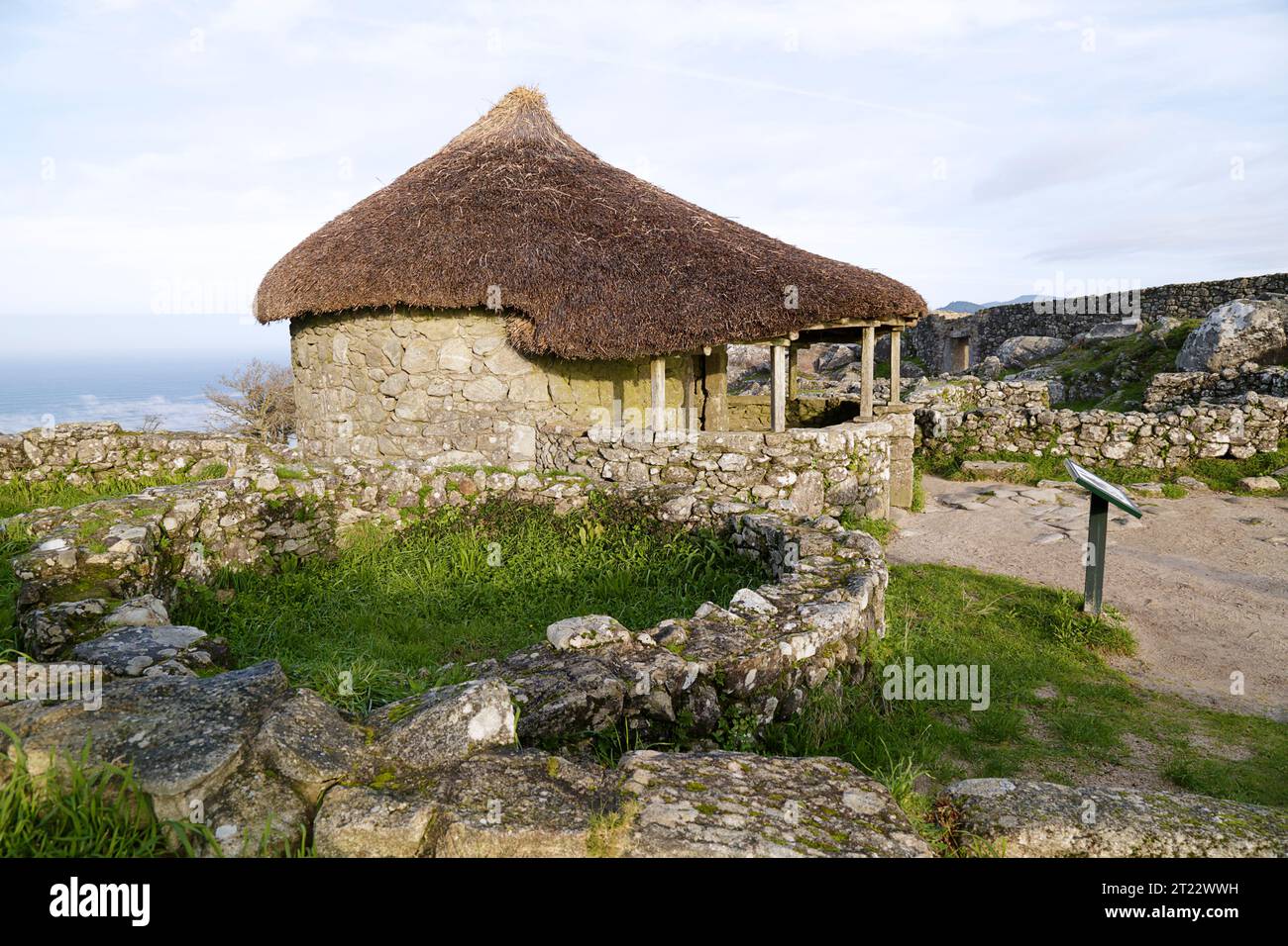 Celtic Castro a Santa Tecla. Pontevedra. Spagna Foto Stock
