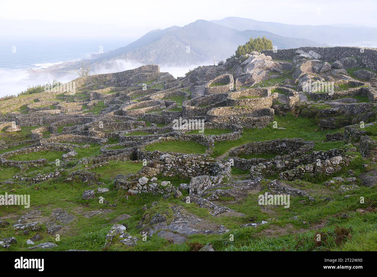 Celtic Castro a Santa Tecla. Pontevedra. Spagna Foto Stock