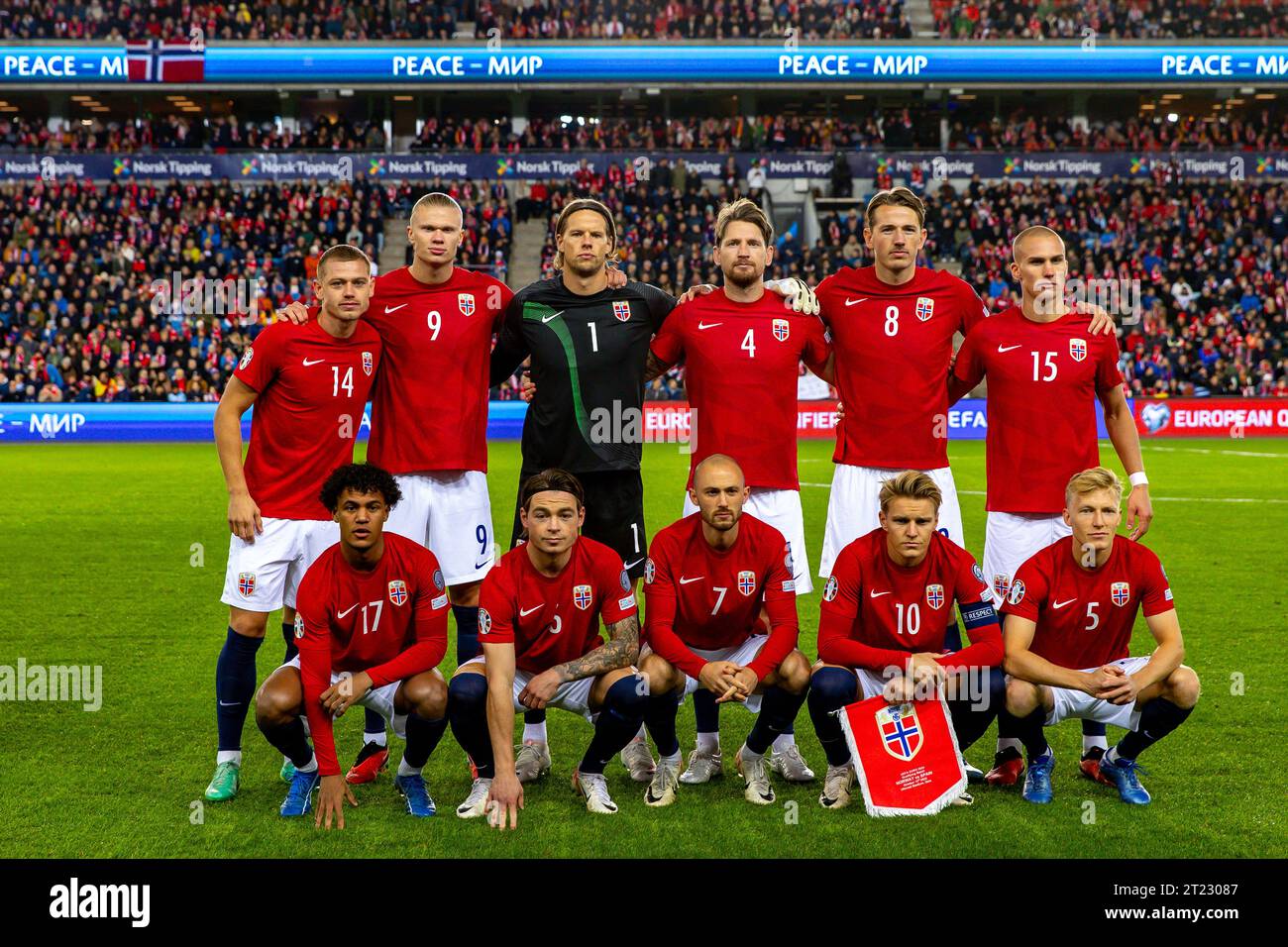 Oslo Norvegia 15 Ottobre 2023 La Squadra Norvegese Nella Partita Di oslo-norvegia-15-ottobre-2023-la-squadra-norvegese-nella-partita-di