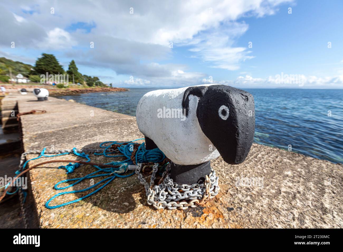 Sheep Harbour Cleats, Corrie, Isola di Arran, Firth of Clyde, Scozia, REGNO UNITO Foto Stock Sheep Harbour Cleats, Corrie, Isola di Arran, Firth of Clyde, Scozia, REGNO UNITO Foto Stock