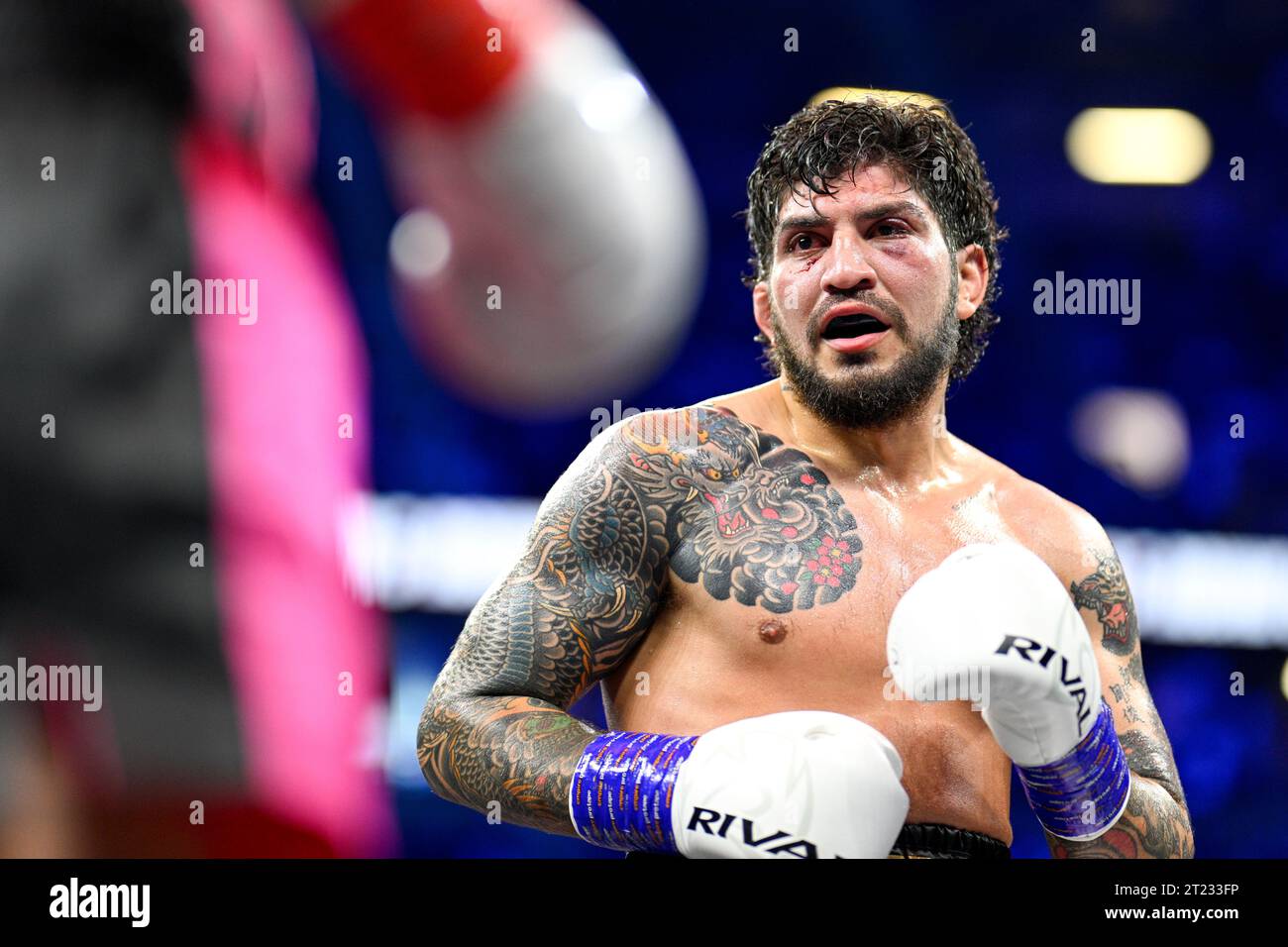 Manchester, Regno Unito. Logan Paul combatte contro Dillon Danis durante l'evento prime Card alla Manchester Arena. Paul ha vinto per squalifica. Credito: Benjamin Wareing/ Alamy Live News Foto Stock