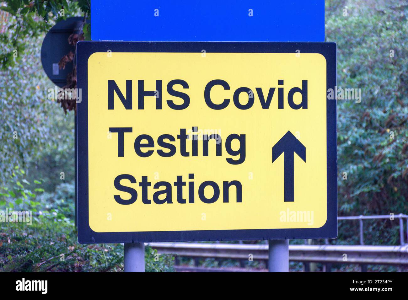 NHS Covid Testing Station, Tunbridge Wells Hospital a Pembury, Tonbridge Road, Pembury, Kent, Inghilterra, Regno Unito Foto Stock