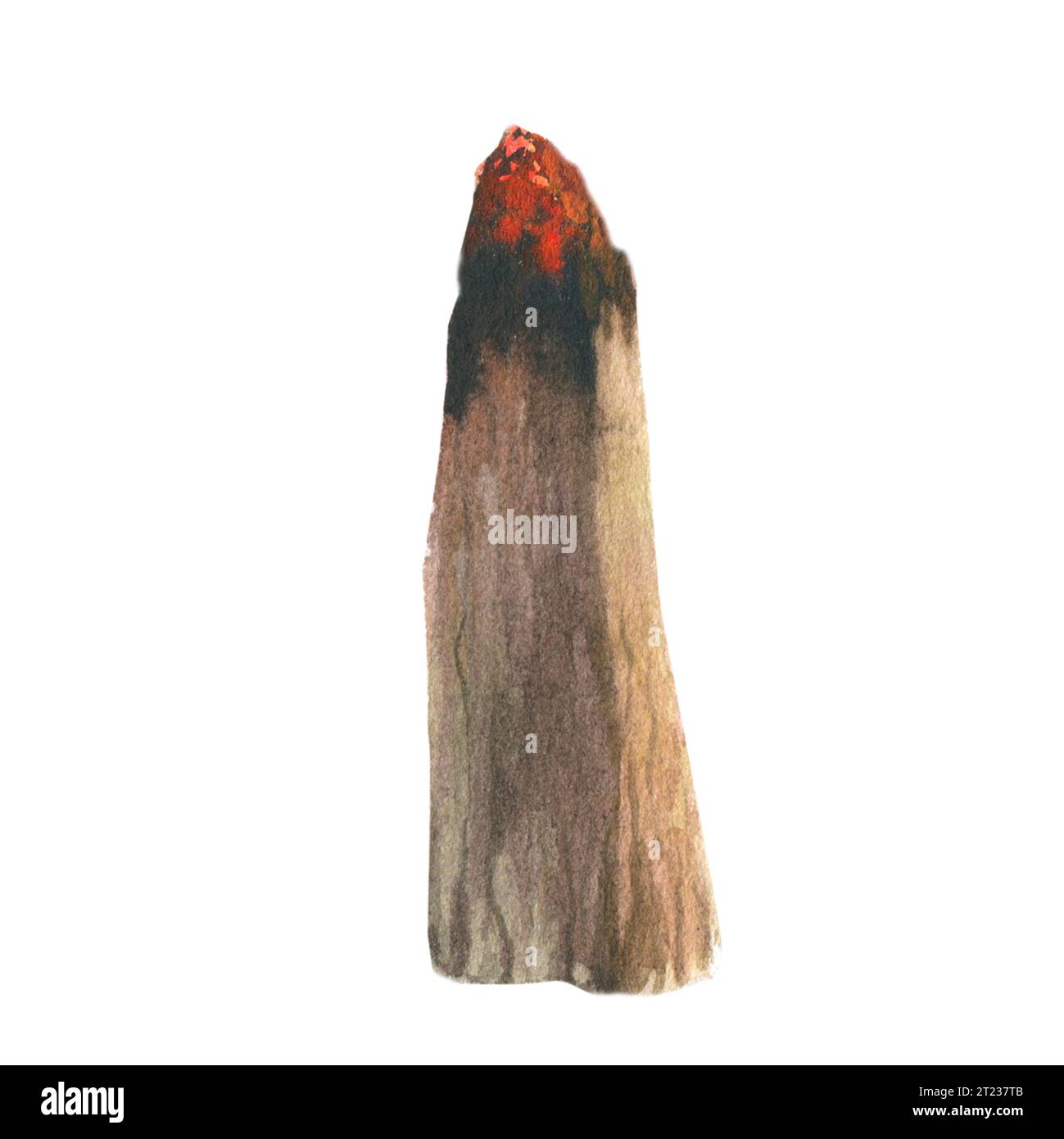Incenso acquerello palo santo. Illustrazione ad acquerello di palo santo Stick. Elemento a bastoncino aromatico in legno disegnato a mano. palo santo, sacra spirituale Bulnesia Foto Stock