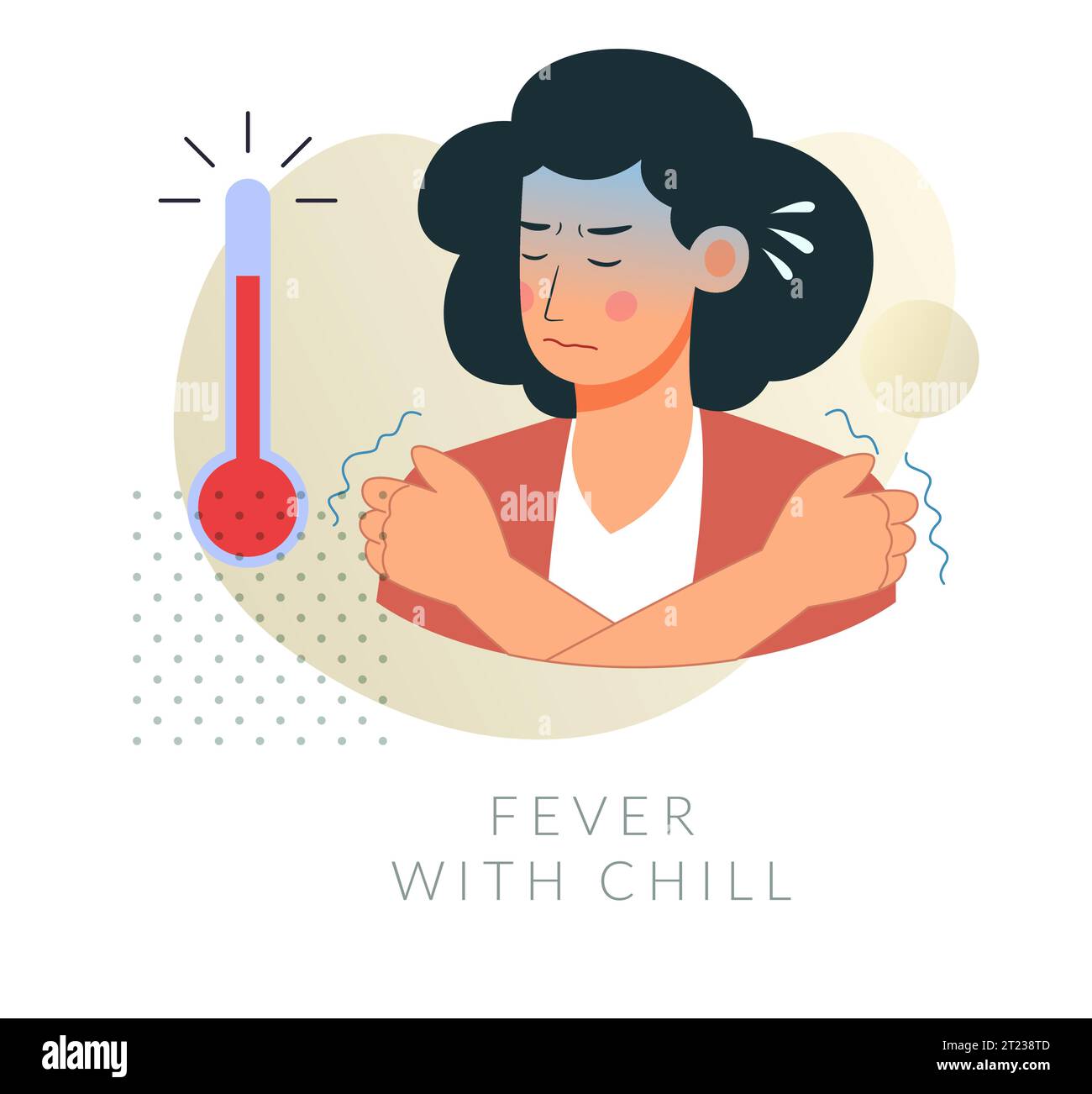 Febbre ad alta temperatura con brividi - icona come file EPS 10 Illustrazione Vettoriale