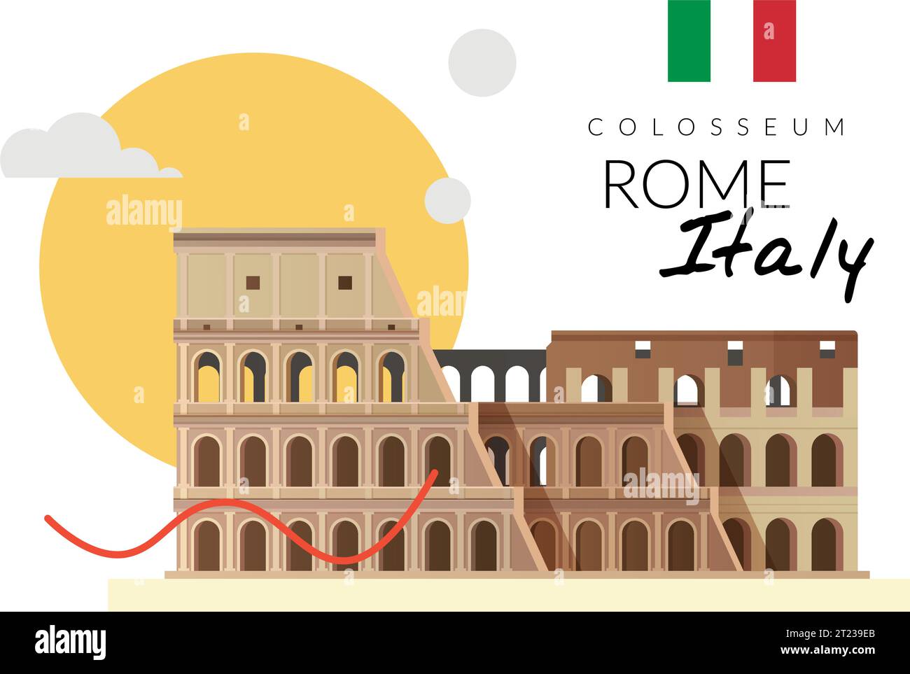 Il Colosseo - un anfiteatro ellittico - Stock Illustration as EPS 10 file Illustrazione Vettoriale