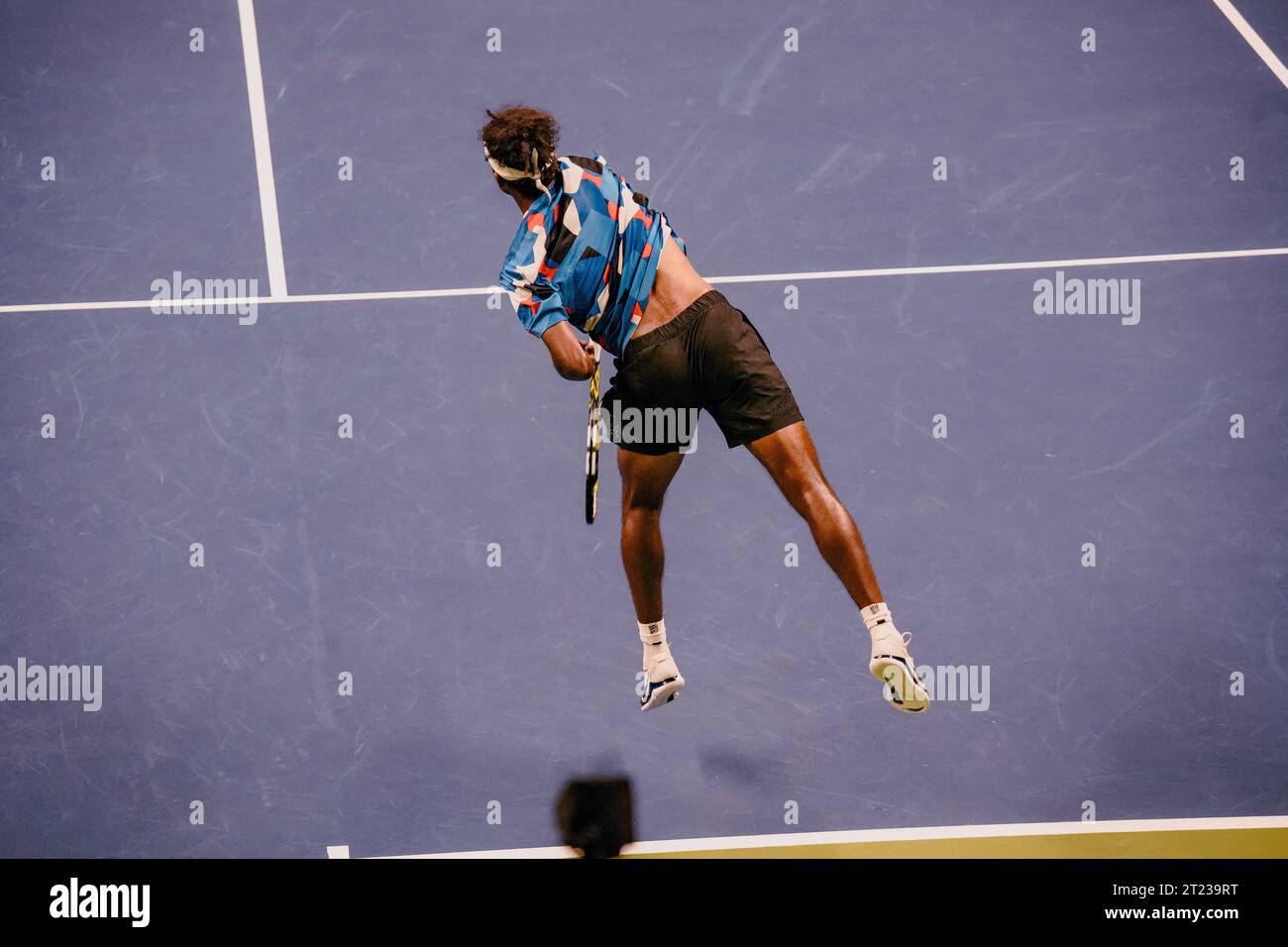 Stoccolma, Svezia. 16 ottobre 2023. Stoccolma, Kungliga tennishallen, Elias Ymer contro Roberto Bautista Agut. Elias Ymer Credit: Daniel Bengtsson/Alamy Live News Foto Stock