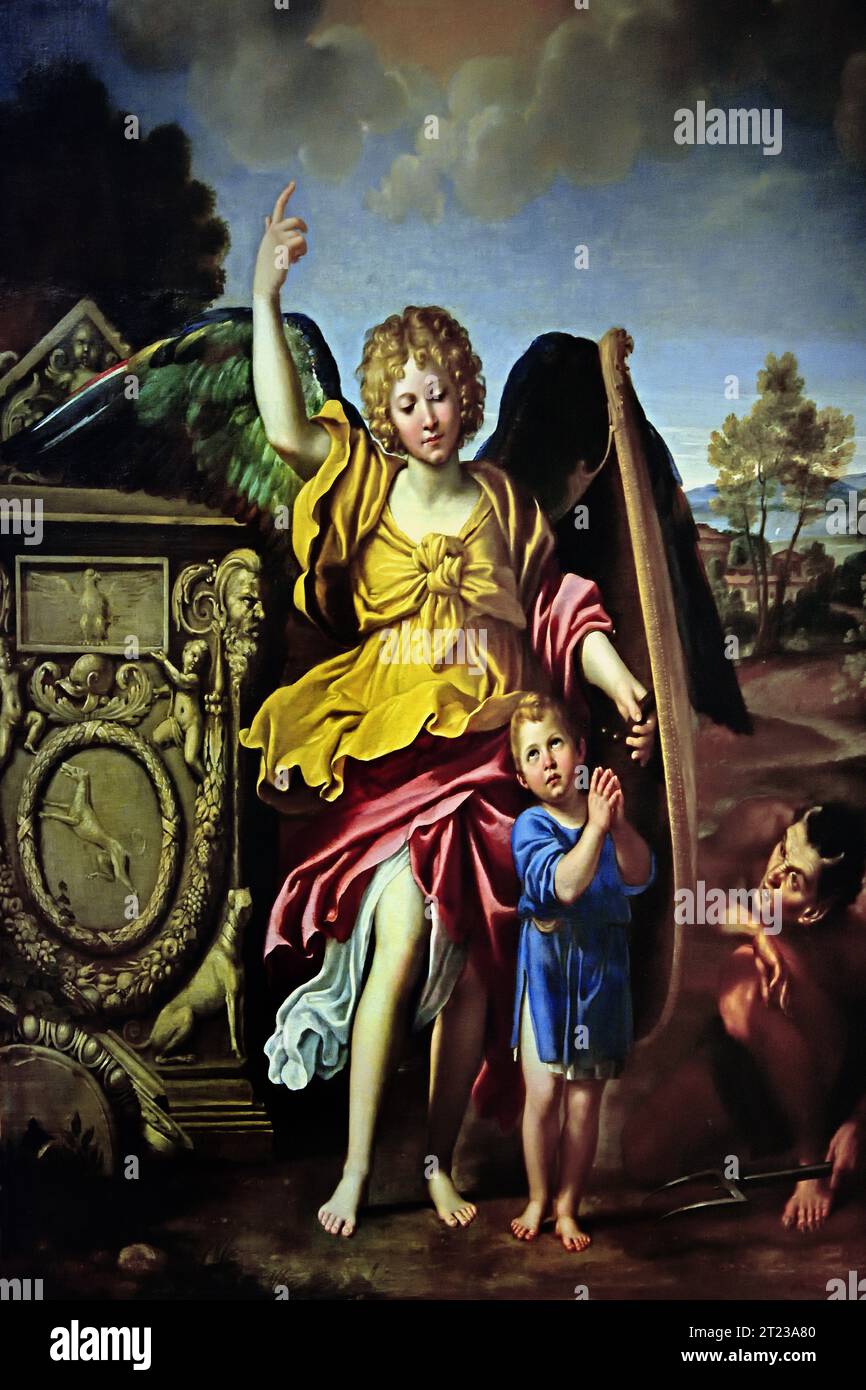 Guardian Angel 1615 di Zampieri Domenico Said the Domenichino, 1581- 1641, XVII secolo, Italia, italiano. Foto Stock