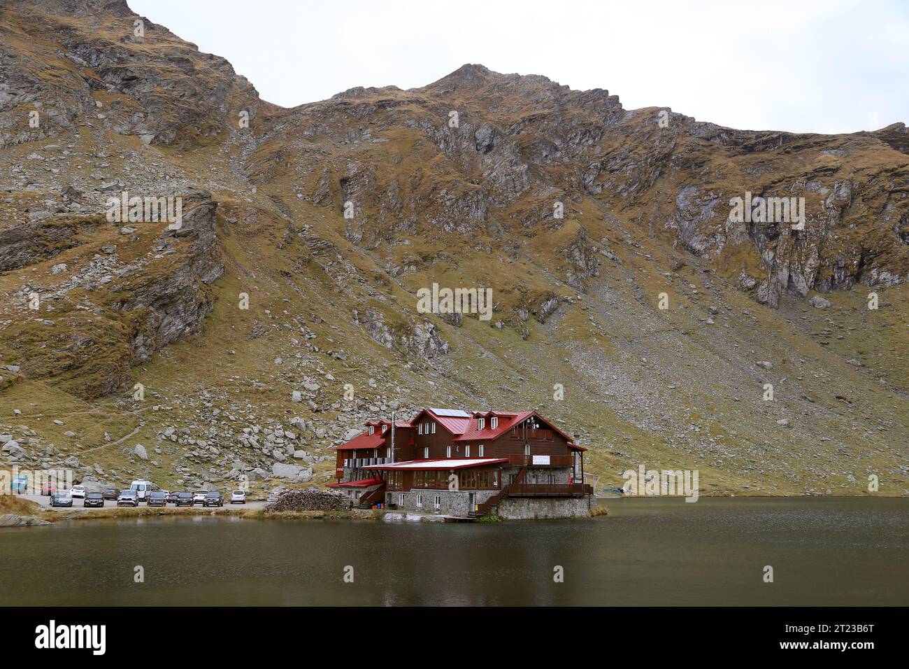 Cabana Bâlea Lac, Contea di Sibiu, Monti Făgărăş, Carpazi meridionali, Transilvania, Romania, Europa Foto Stock