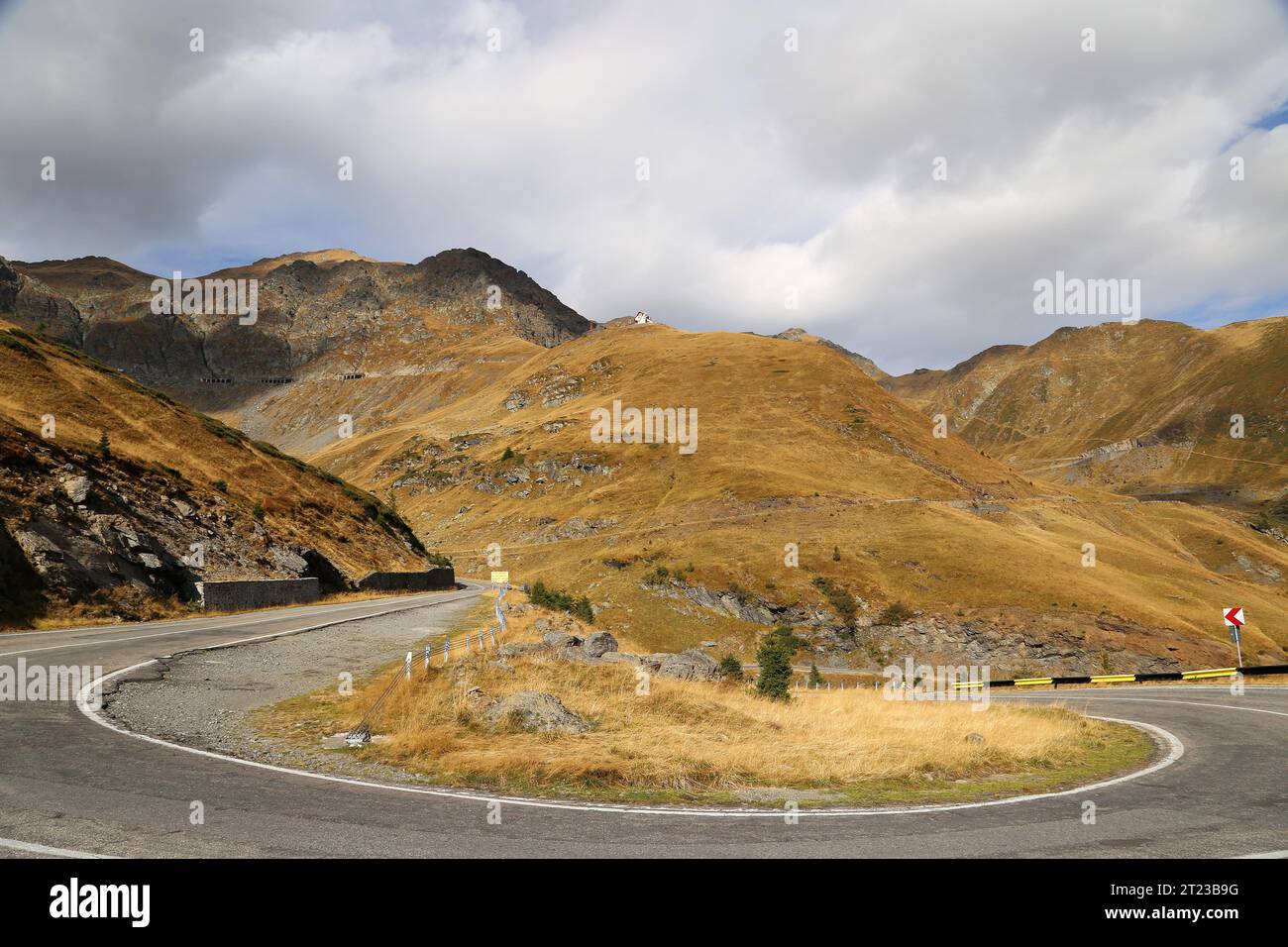 Autostrada Transfăgărăşan, Contea di Argeș, Monti Făgărăş, Carpazi meridionali, Transilvania, Romania, Europa Foto Stock
